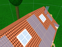 Position and scale roof objects such as windows, chimneys and dormer windows