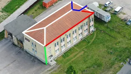 Building Aerial View With Outlines