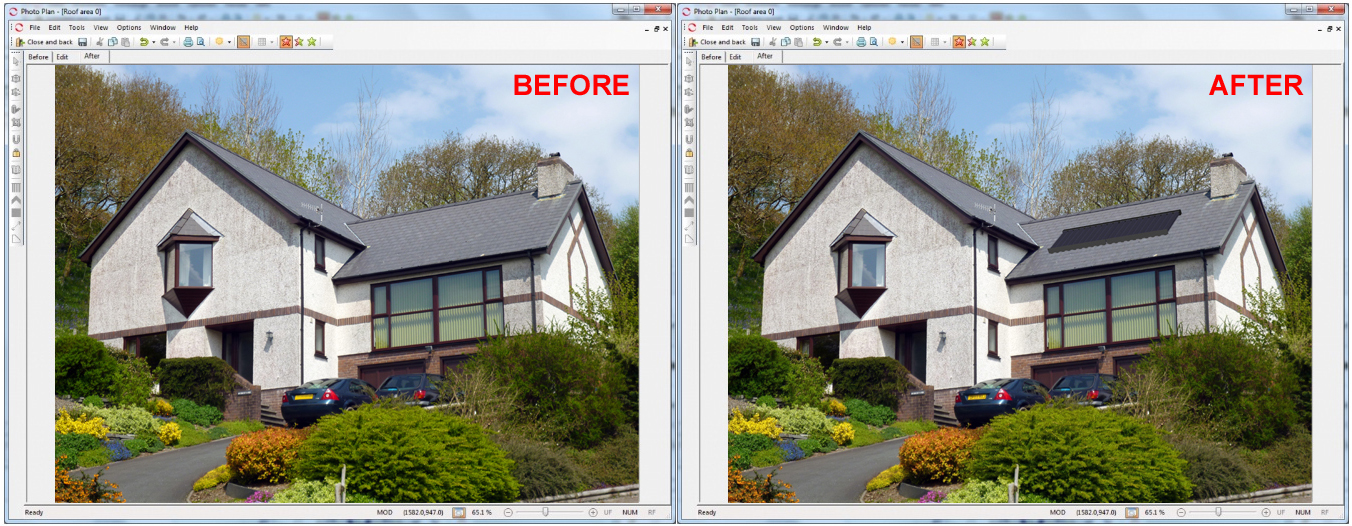 PhotoPlan before and after